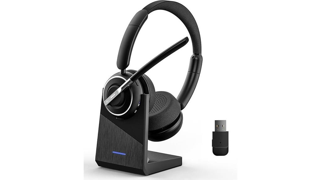 wireless headset with noise canceling microphone