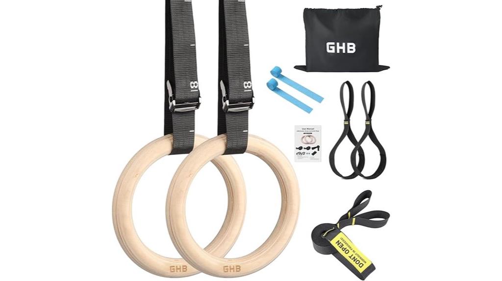 wooden gymnastic rings set