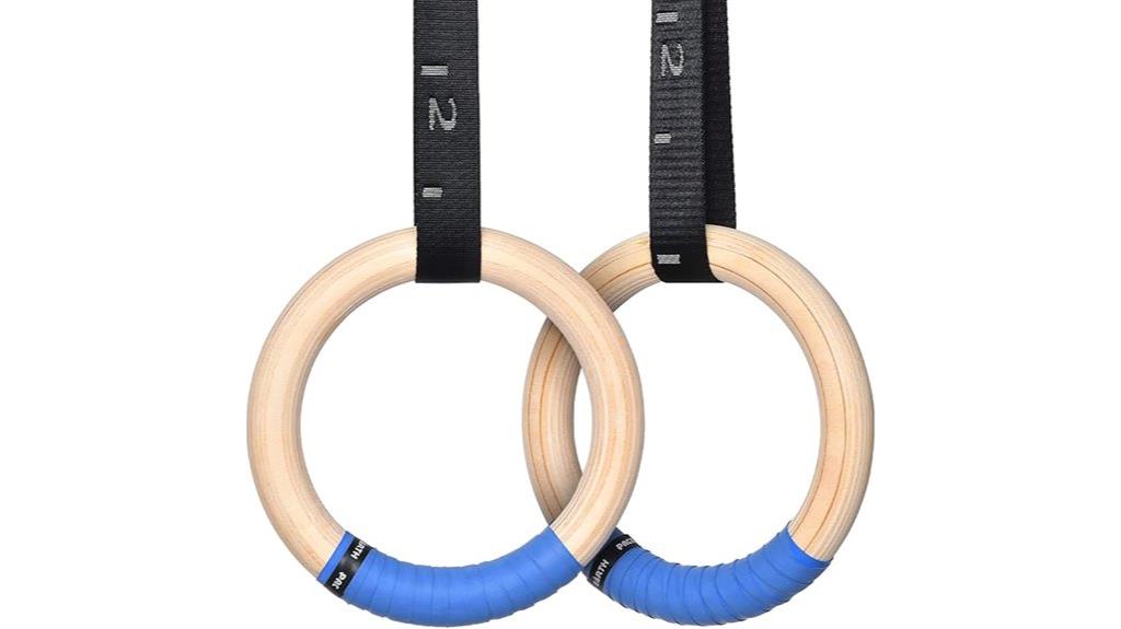 wooden gymnastics rings adjustable