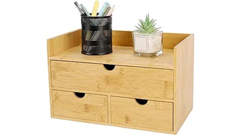 wooden multi drawer desk storage