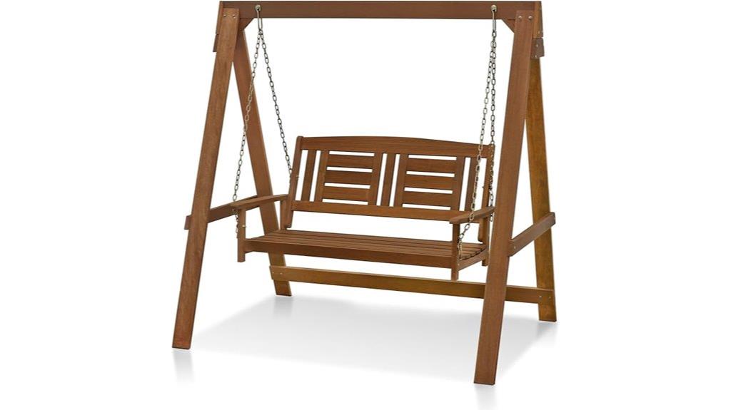 wooden porch swing stand