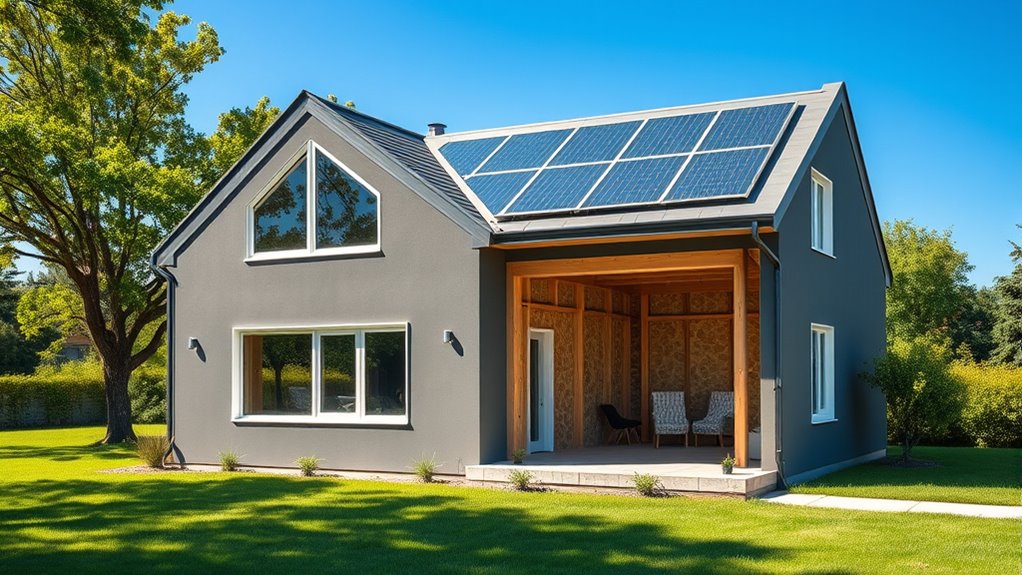 insulation and solar panels