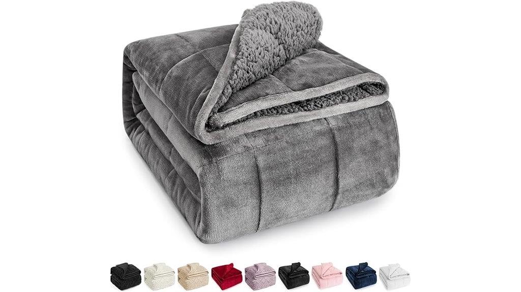 grey 15 lb sherpa blanket