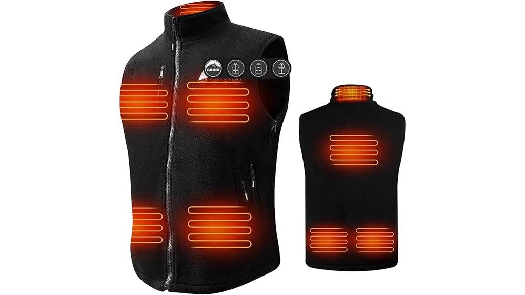 heated fleece vest includes battery