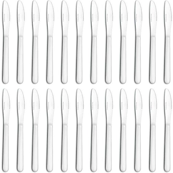 24 Pieces Dinner Knife Set Stainless Steel Silverware