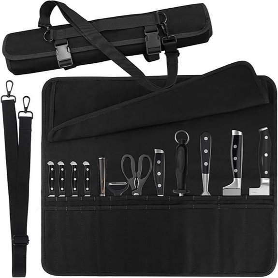 Chef Knife Roll with 24 Slots for Travel or Work