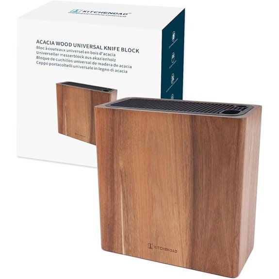 KITCHENDAO XL Acacia Wood Knife Block with Slots