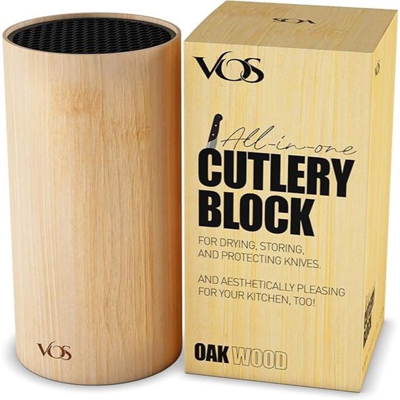 Vos Bamboo Countertop Knife Block Organizer
