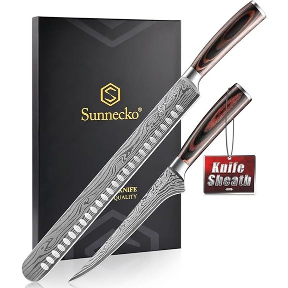 Sunnecko BBQ Carving Knife Set for Meat and Turkey