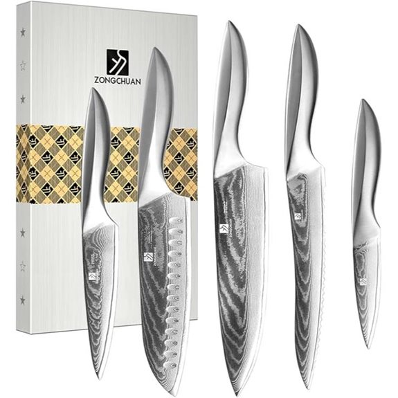 Damascus Chef Knife Set 5-Piece High Carbon Steel
