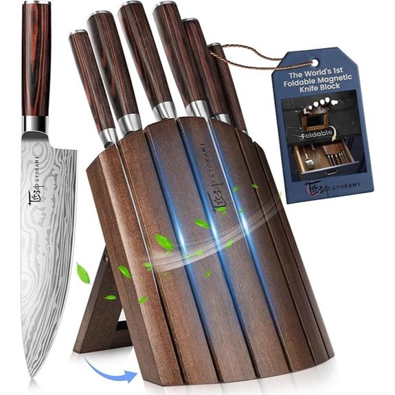 7-Piece Japanese Knife Set with Magnetic Block