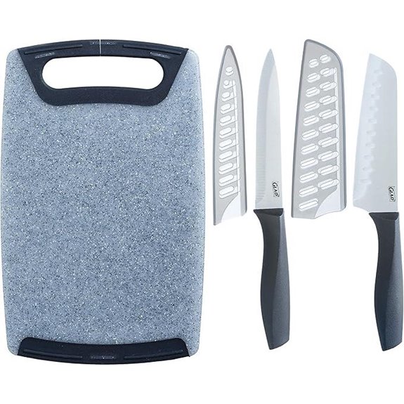 knife set with cutting board