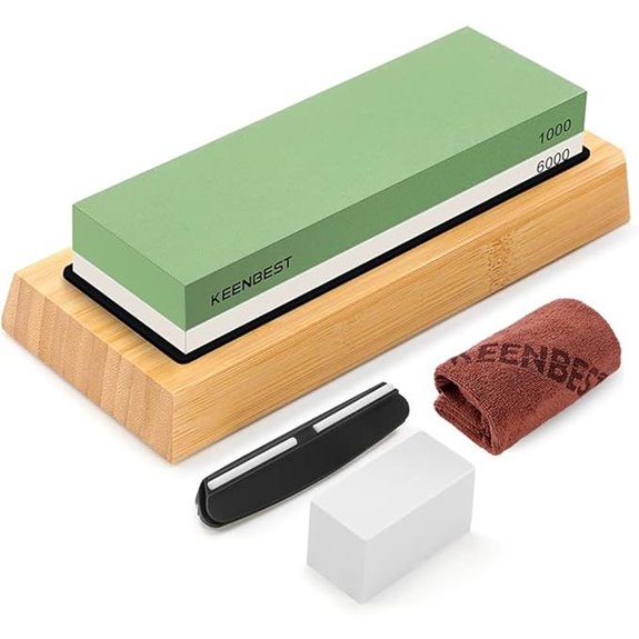 Whetstone Knife Sharpening Stone Kit with Base and Guide