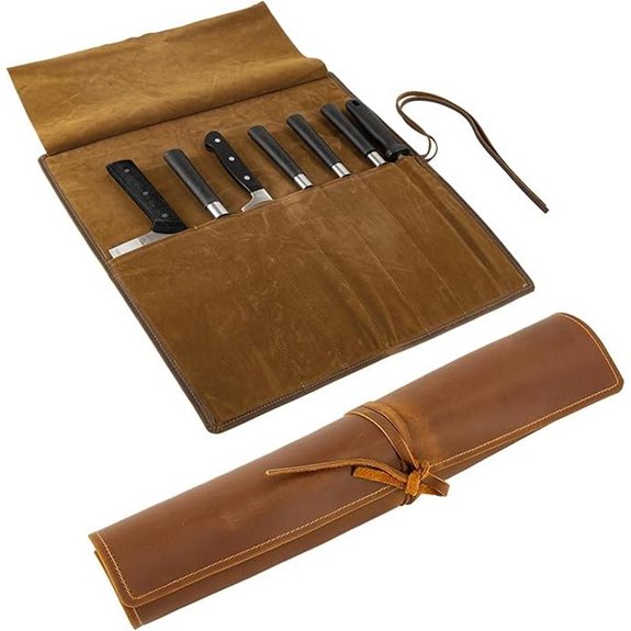 Genuine Leather Chef Knife Roll with 7 Slots