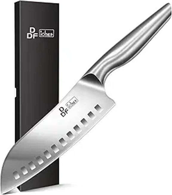 DDF Santoku Kitchen Knife 7-Inch Non-slip Sharp Blade