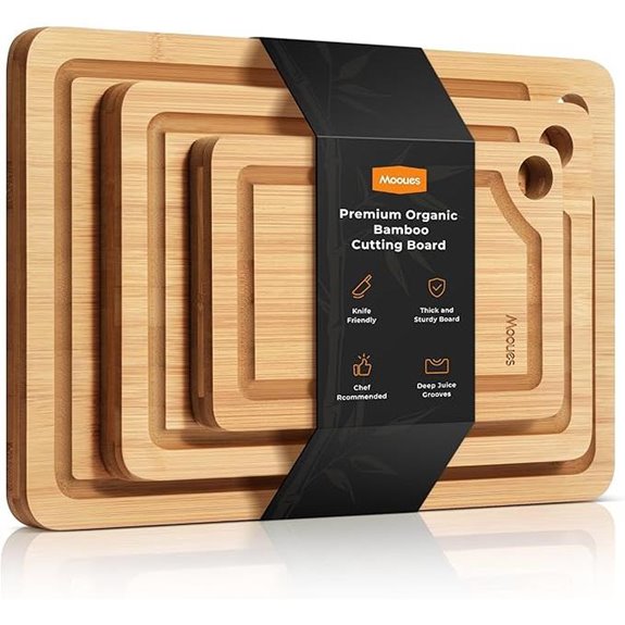 Bamboo Cutting Board Set with Juice Groove (3 pcs)
