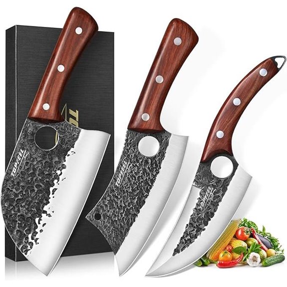 3PCS Butcher Knife Set for Meat and Kitchen Use