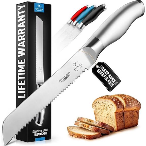 Zulay Bread Knife with Wavy Edge 13-Inch Stainless Steel