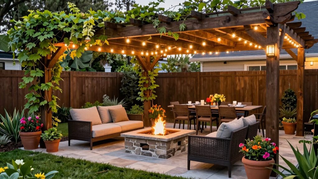 create cozy outdoor entertaining spaces