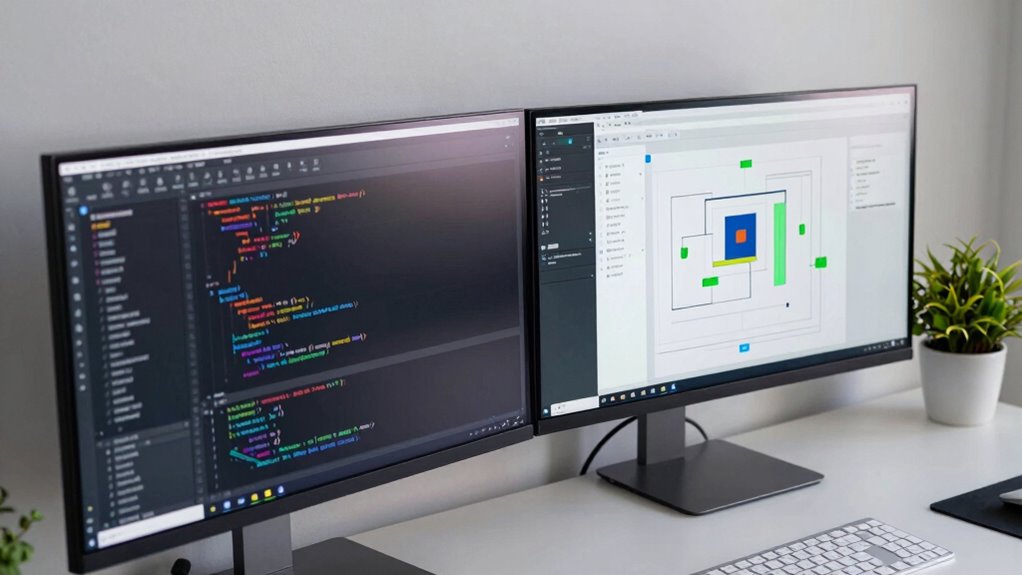 ergonomic dual monitor setup
