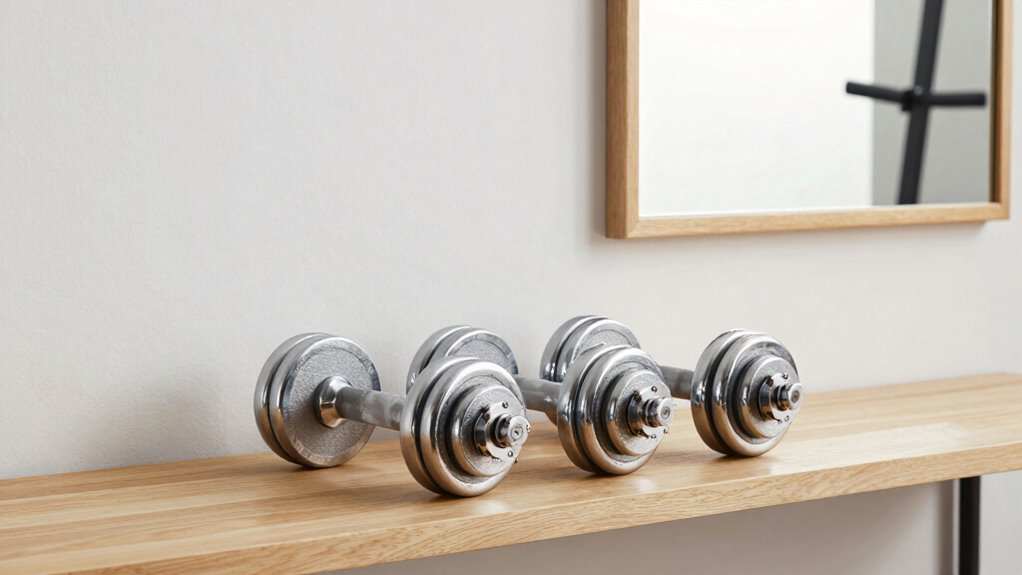 space saving adjustable dumbbells